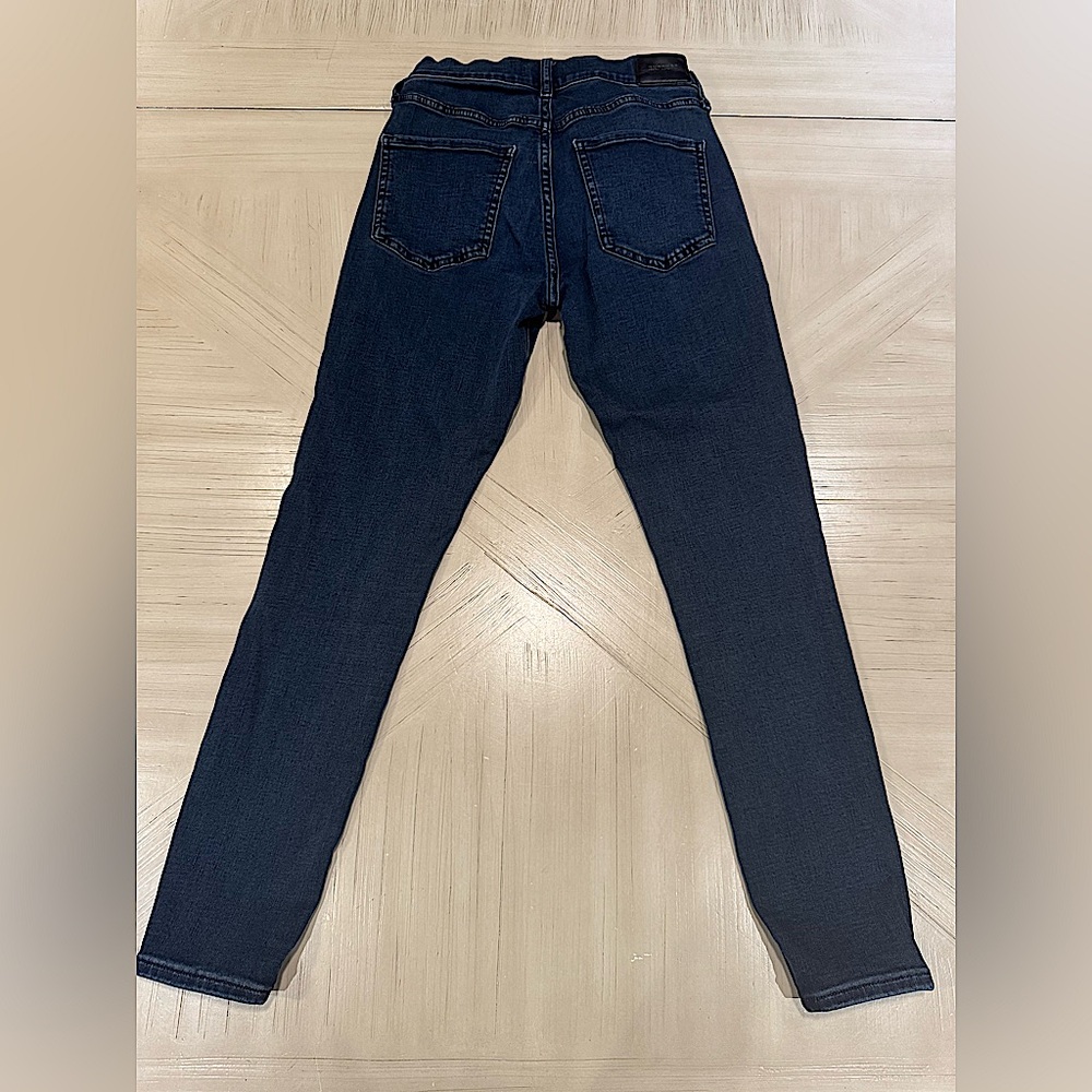 EXPRESS Mid Rise Dark Wash Skinny Jeans – Size 6 Regular - Picture 12 of 16